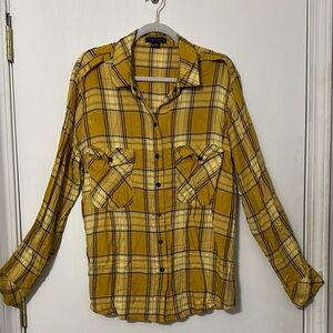 Sanctuary Yellow Plaid Shirt
